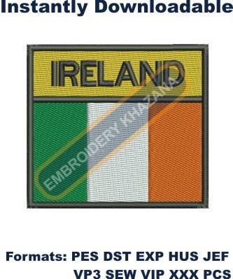 Irish Flag embroidery design